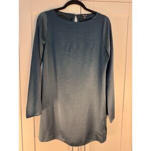 Madewell Shift Mini Dress Green Size XS Minimalist Long Sleeve Casual Chic